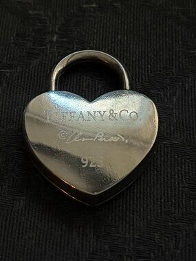 Rare Tiffany & Co Elsa Peretti 925 Sterling Silver Jumbo Heart Padlock No Key